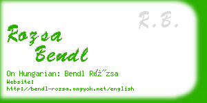 rozsa bendl business card